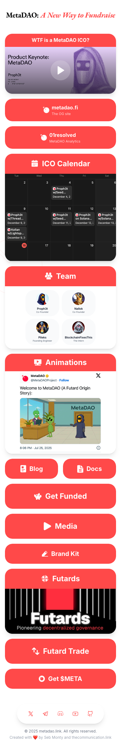 metadao.link mobile preview